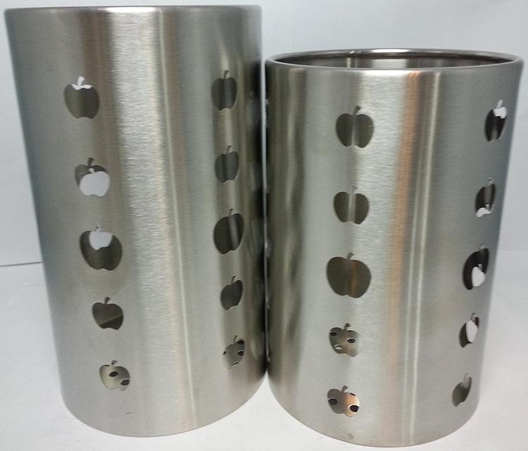 Factory direct sales of stainless steel chopstick cages, apple seat punching chopstick buckets, restaurant tableware buckets, cookware buckets details Picture