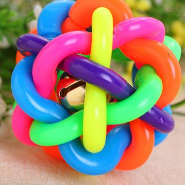 Pet Supplies Pet supplies Pet toy ball New material woven rainbow ball Dog cat colorful bell ball colorful pet supplies Specification drawing