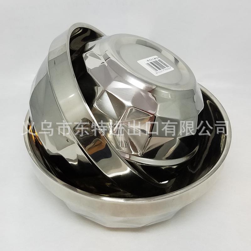 Factory direct sales of stainless steel diamond bowls, non-magnetic double-layer new anti-scald bowls, diamond-shaped welded edge bowls, high-end tableware Item Picture