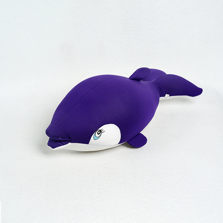 Factory direct sales of cartoon cute dolphin figurines, throw pillows, cute doll pillows, foam particle cushions, wholesale and customization Specification image
