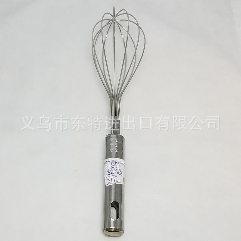 Factory direct sales of stainless steel nine-bead egg beater, steel-handled household baking supplies, manual egg beater Item Picture