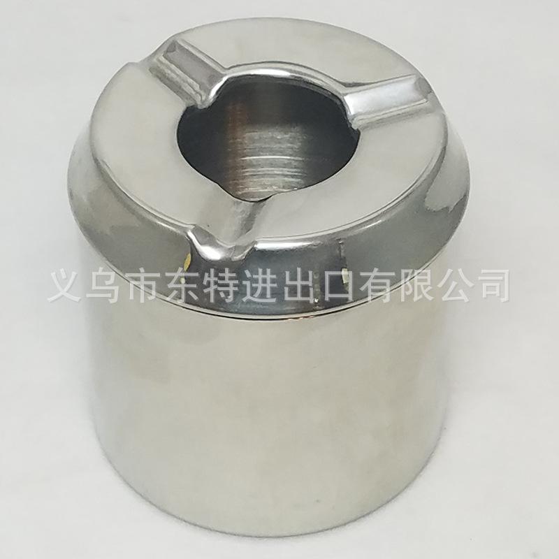 不锈钢加厚烟灰缸大容量带盖烟灰杯酒店ktv金属烟灰缸产品图
