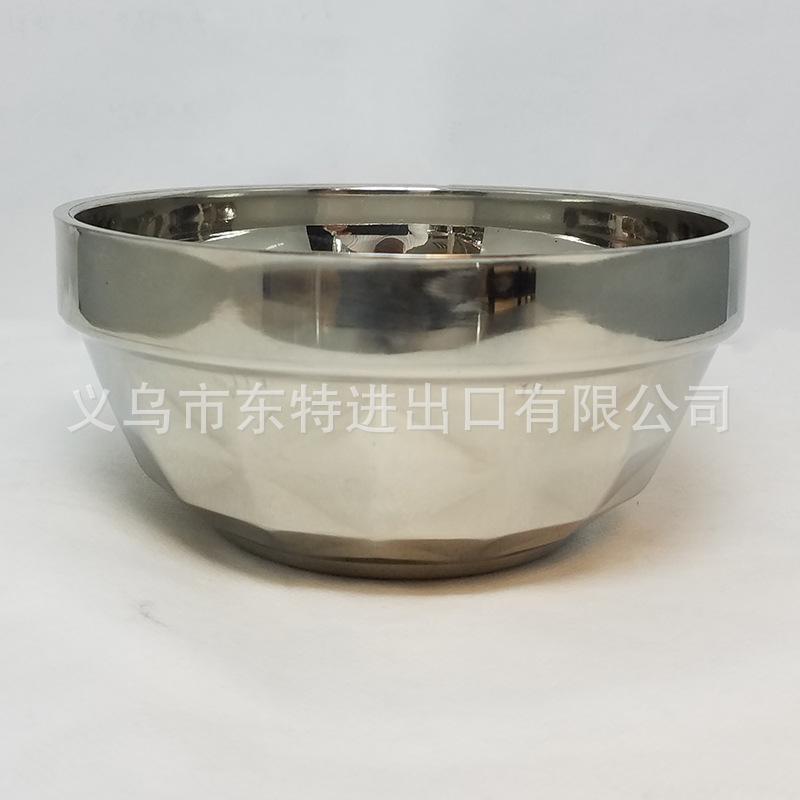 Factory direct sales of stainless steel diamond bowls, non-magnetic double-layer new anti-scald bowls, diamond-shaped welded edge bowls, high-end tableware