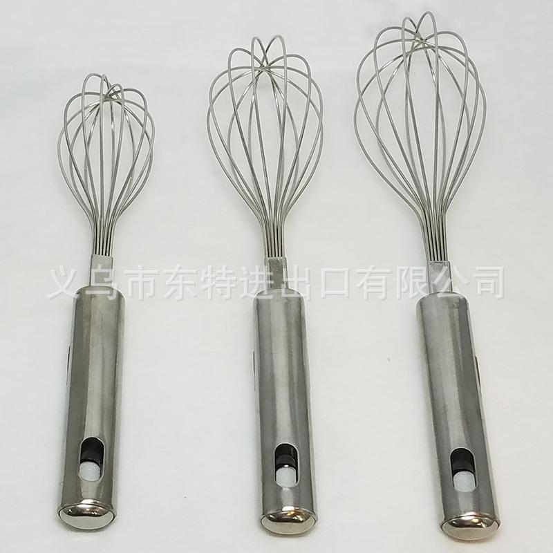 Factory direct sales of stainless steel nine-bead egg beater, steel-handled household baking supplies, manual egg beater