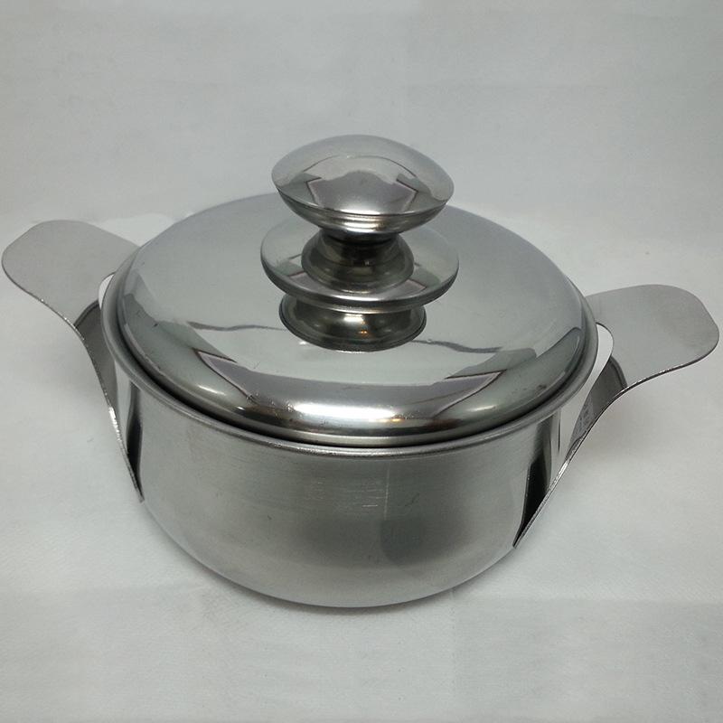Factory direct sales of flat ear pot, four-piece set, stainless steel household multi-purpose soup pot, all-steel lid stewing pot