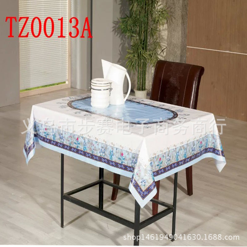 10S crystal printed PVC tablecloth plant flower tablecloth waterproof table cloth Item Picture