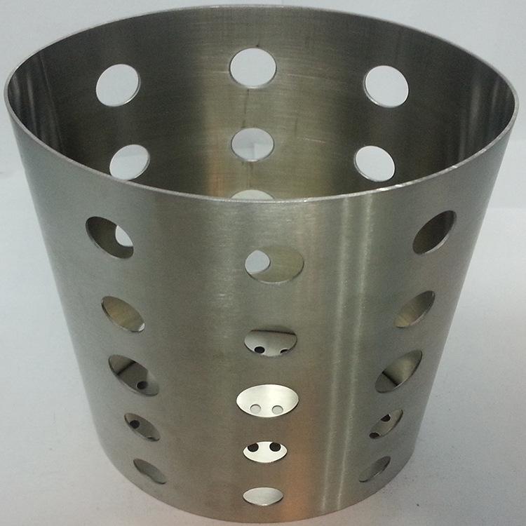 Factory direct sales of stainless steel chopstick buckets, household punched and brushed egg-shaped cookware buckets, and tableware buckets for fast food and snack shops