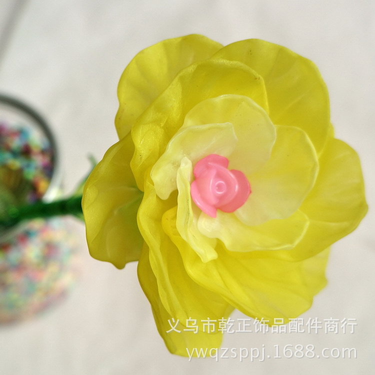 DIY children's jewelry accessories for acrylic mixed-color broad bean flower and colorful little bean sprout button decoration beads Item Picture