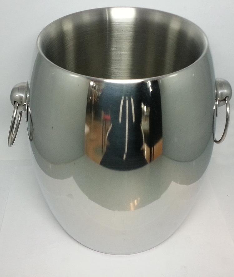 Factory direct sales of stainless steel French double-eave champagne barrels, hotel, KTV and bar ice cube barrels, double-layer insulated champagne barrels Specification image