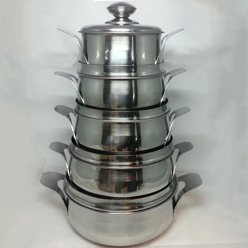 Factory direct sales of flat ear pot, four-piece set, stainless steel household multi-purpose soup pot, all-steel lid stewing pot undefined