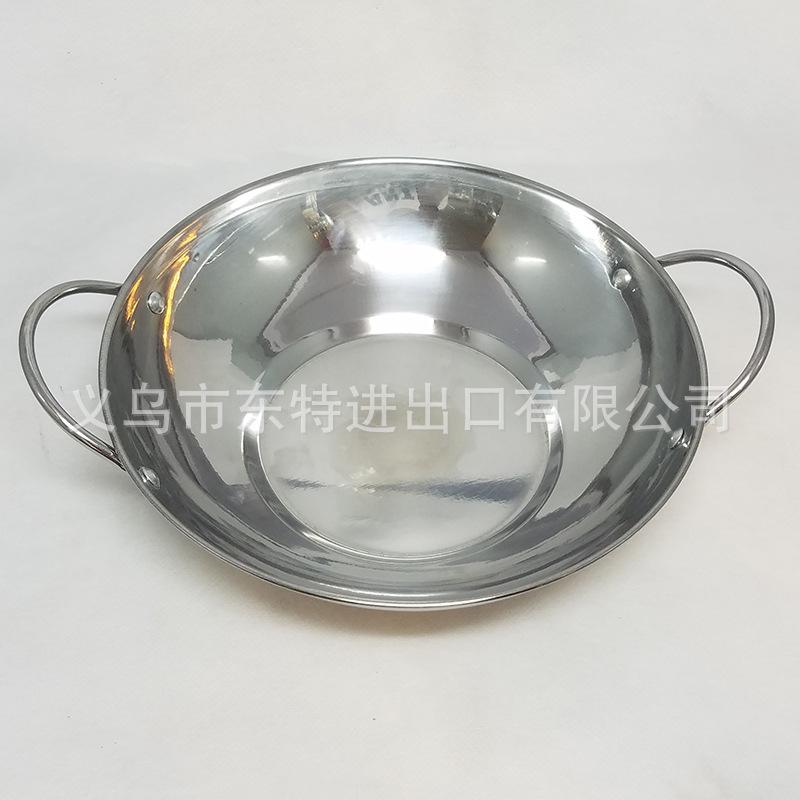 Factory direct sales of stainless steel bars, hotels, restaurants, double-eared flat-bottomed dry POTS, alcohol POTS, high-quality single-person POTS