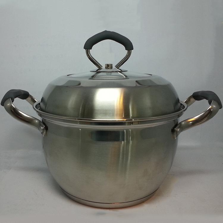 Factory direct sales of 8-piece set of stainless steel bottom combination cover silicone handle, 18-24cm high-end gift pot stewing pot undefined