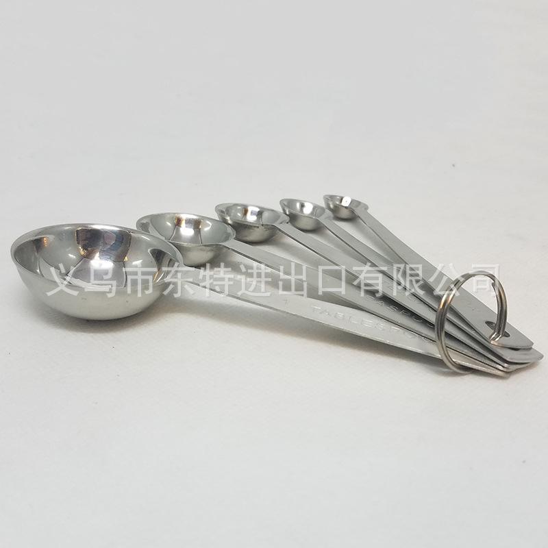 Factory direct sales of stainless steel measuring spoons with rulers, 6-piece set, measuring spoon set, thickened and brushed seasoning spoons Specification image