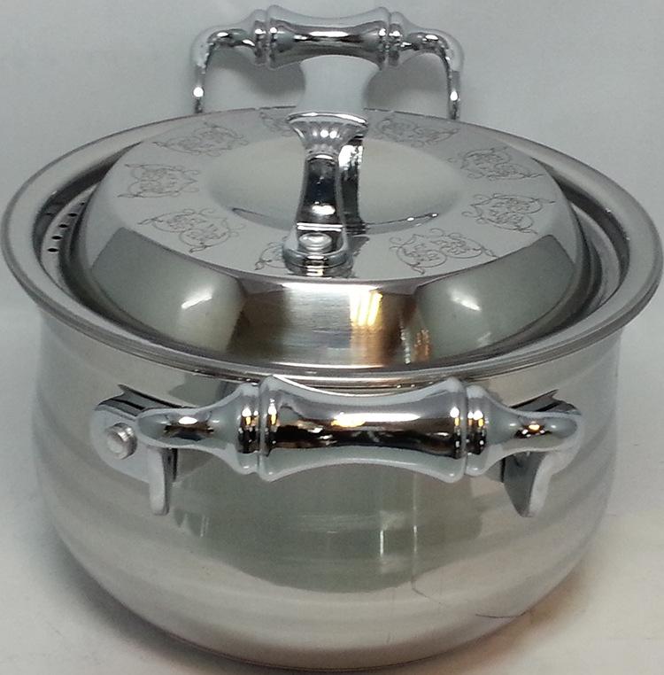 Factory direct sales of stainless steel magnolia pot, thickened double-bottom soup pot, European-style all-steel lid pot, high-end gift pot Specification image