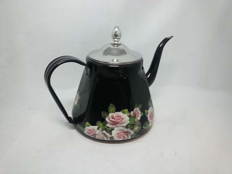 Factory direct sales of stainless steel hexagonal teapots, colored inlaid teapots, court classical flower teapots, and special teapots Item Picture