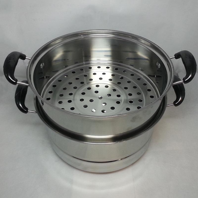 Factory direct sales of stainless steel magnetic double-layer single-grate steamers, wholesale of goods from street stalls and around the world, all-steel lid steamers Specification image