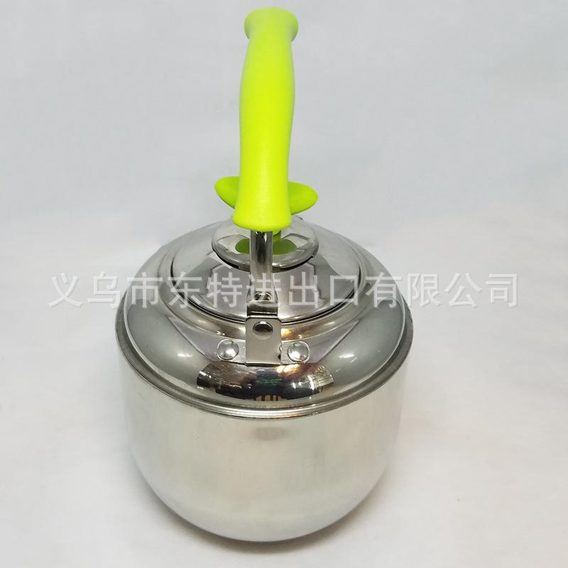 Factory direct sales of stainless steel water kettles, Korean-style sound kettles, green-handled sound kettles with spouts, thickened water kettles Item Picture