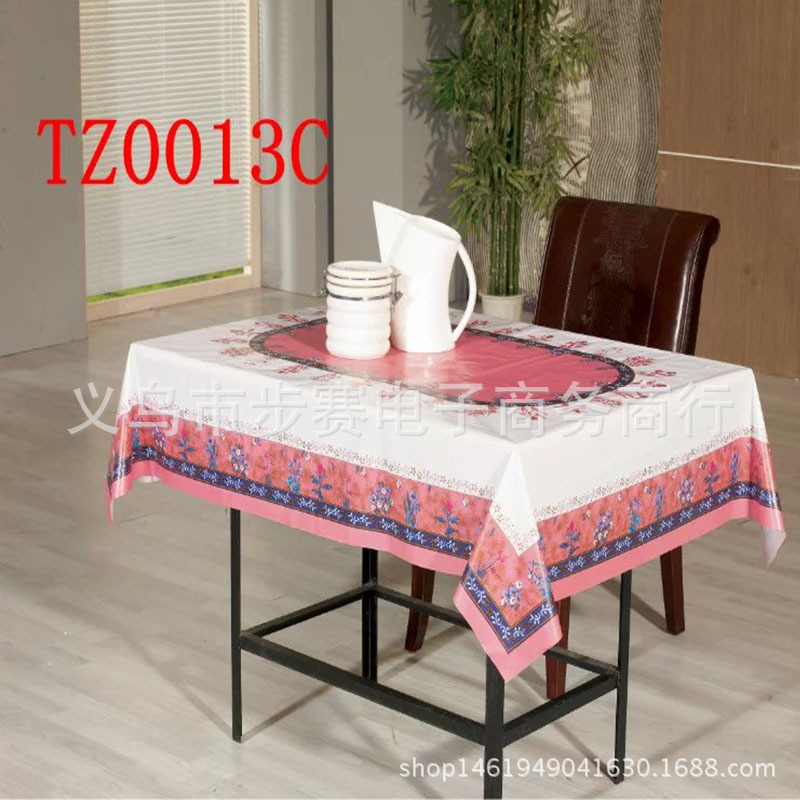 10S crystal printed PVC tablecloth plant flower tablecloth waterproof table cloth Specification drawing
