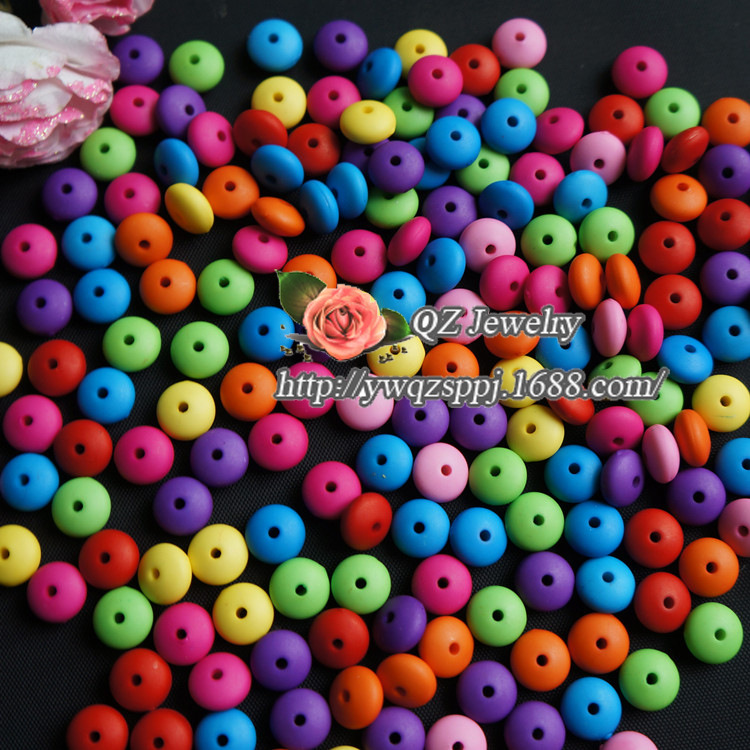 Children's diy handmade scattered beads, colorful candies, acrylic beads, necklace accessories, beaded toys, flying saucer beads Item Picture
