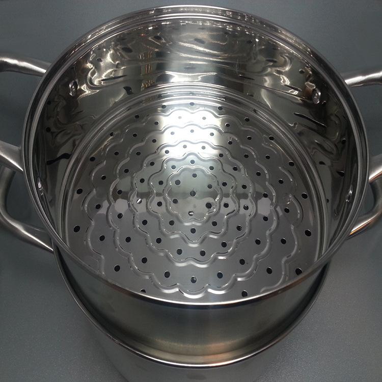 Factory direct sales of stainless steel steamers, double-bottom single-layer double-ear steamers, steamer baskets, multi-functional steamers, high-end gifts details Picture