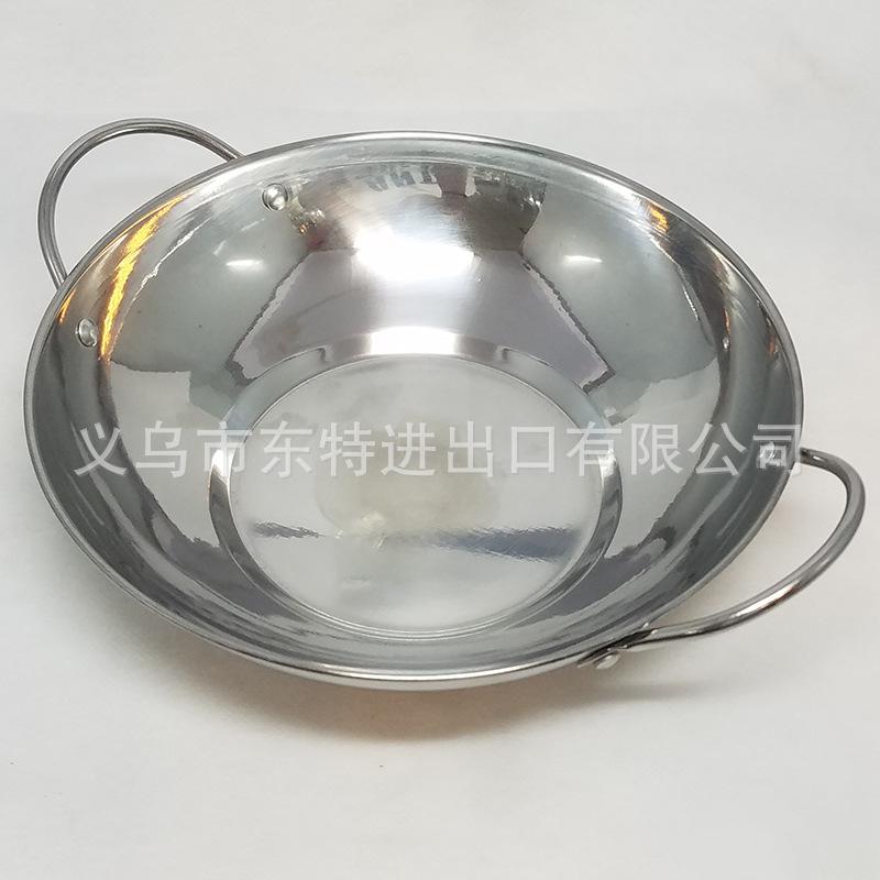 Factory direct sales of stainless steel bars, hotels, restaurants, double-eared flat-bottomed dry POTS, alcohol POTS, high-quality single-person POTS Item Picture