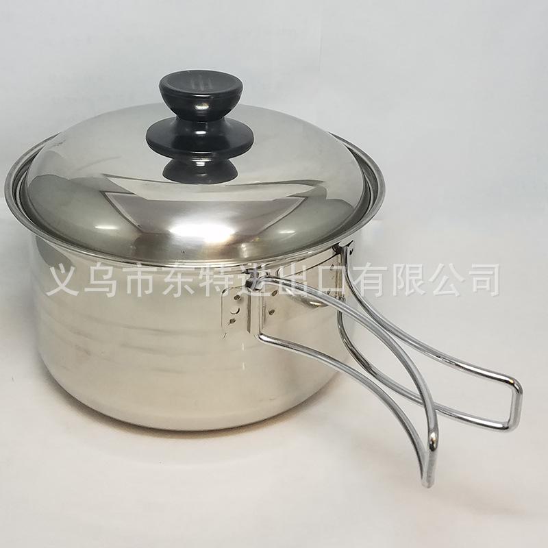 Factory direct sales of stainless steel movable ear milk pot, camping milk pot, three-piece set, steel lid milk pot, steel handle instant noodle pot Application Scenario