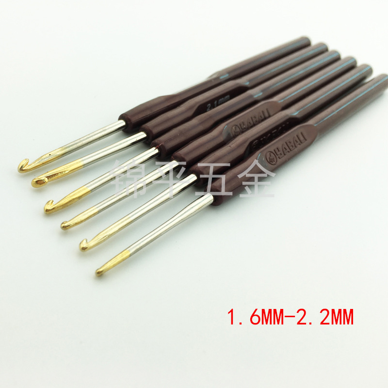 厂家直销 小号特细镀金钩针 蕾丝编织工具DIY套装细节图
