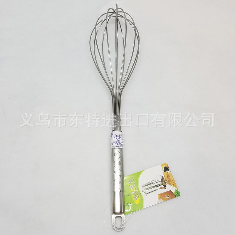 Factory direct sales of stainless steel egg beaters with spray-painted square handles, household baking supplies, manual egg beaters Item Picture