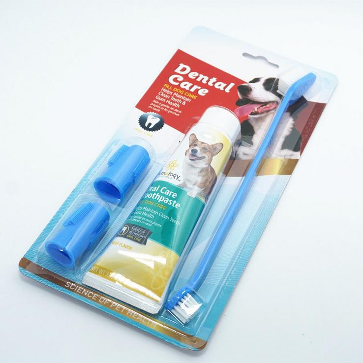 Pet Products Pet Products Pet toothpaste toothbrush Mouth wash 4-piece edible beef smell dog bad breath tartar cleaning products Application Scenario