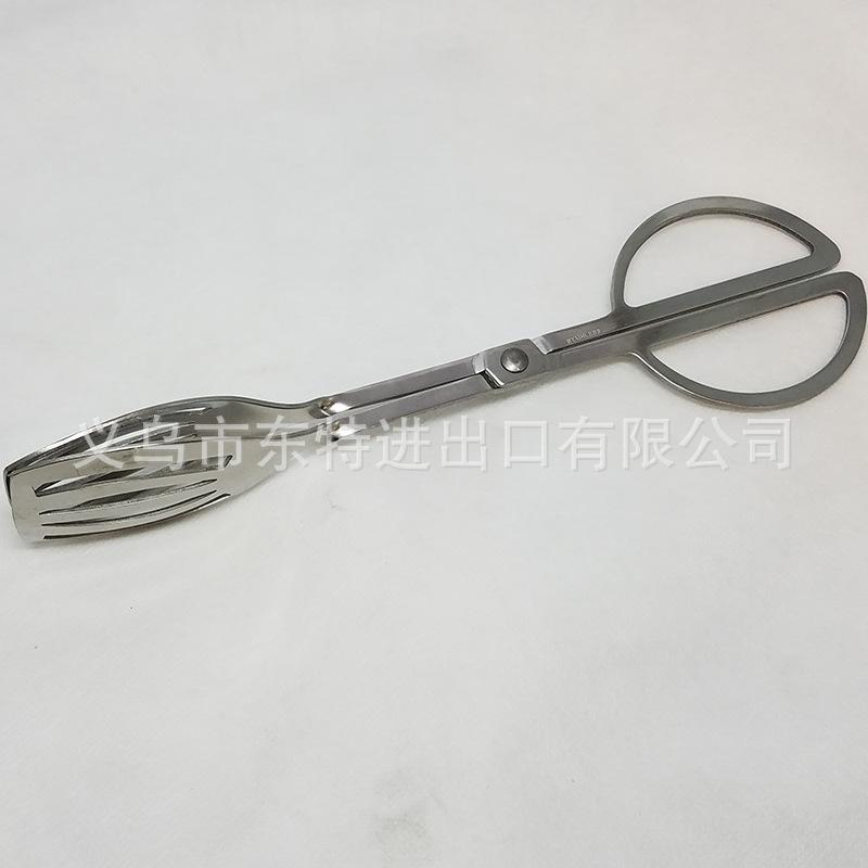 Stainless steel BBQ cake steak scissors, food tongs, baking and barbecue tongs, kitchen small tools