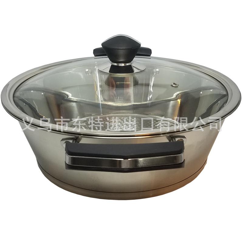 Factory direct sales of stainless steel double-ear hot pot, non-magnetic clear soup pot, household multi-purpose soup pot, gift pot