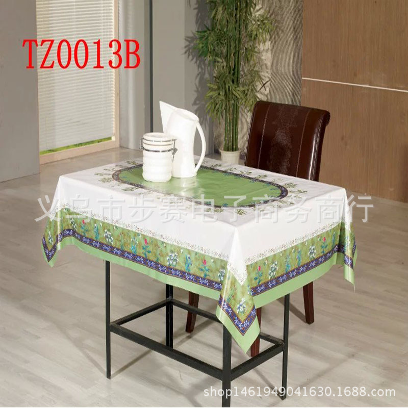 10S crystal printed PVC tablecloth plant flower tablecloth waterproof table cloth details Picture