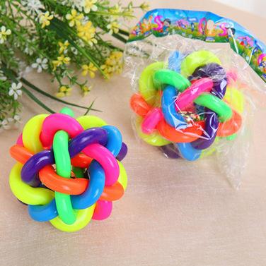 Pet Supplies Pet supplies Pet toy ball New material woven rainbow ball Dog cat colorful bell ball colorful pet supplies details Picture