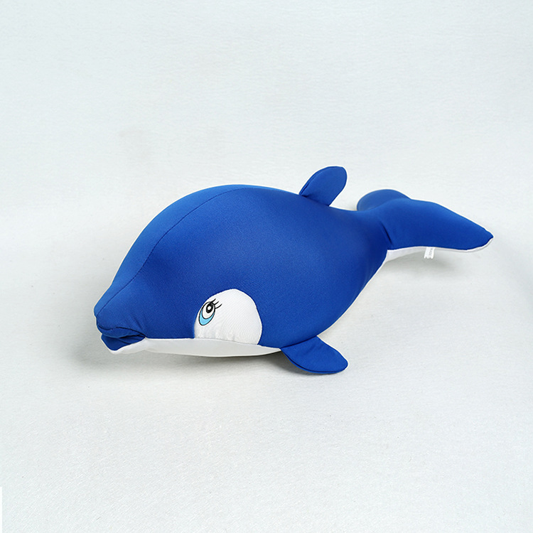 Factory direct sales of cartoon cute dolphin figurines, throw pillows, cute doll pillows, foam particle cushions, wholesale and customization details Picture
