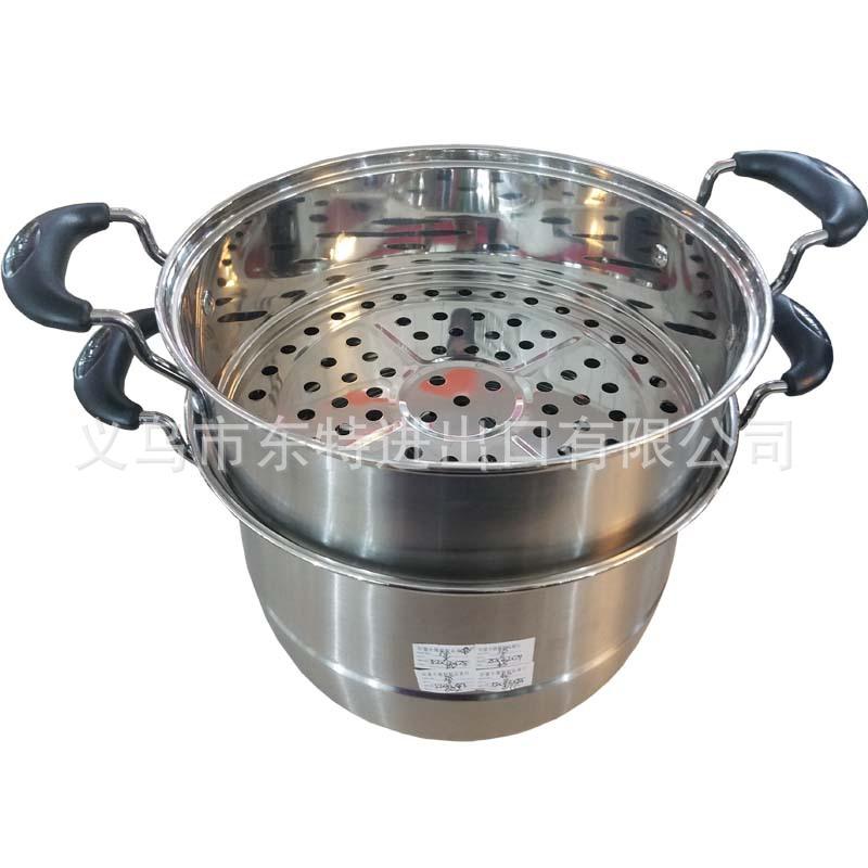 Factory direct sales of stainless steel steamer with combined lid and bottom, double-ear, multi-purpose household steamer drawer Item Picture