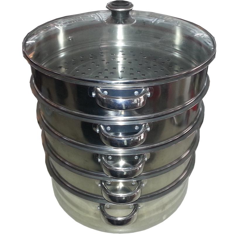Factory direct sales of stainless steel double-ear steel handle 5-layer steamer, multi-functional household combination steamer
