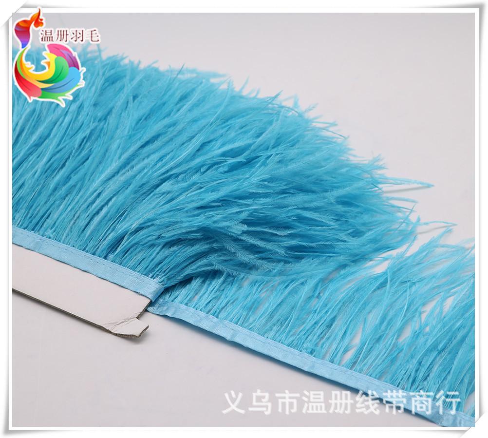 厂家供应鸵鸟毛布边南非进品羽毛服装裙边007酒红色10米起拍详情图10