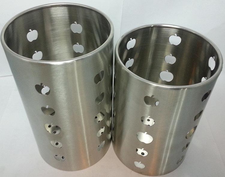 Factory direct sales of stainless steel chopstick cages, apple seat punching chopstick buckets, restaurant tableware buckets, cookware buckets Specification image