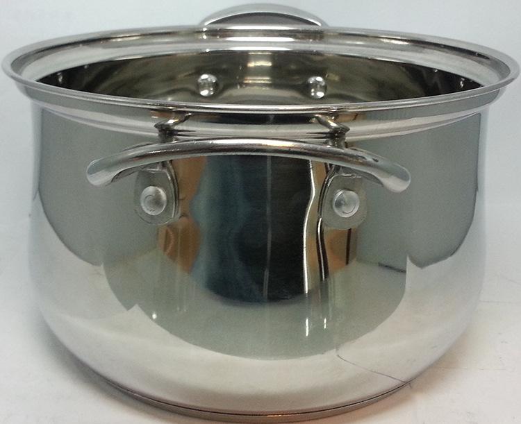 Factory direct sales of stainless steel bottom luxury glass lid household soup POTS and stewing POTS, export stainless steel cookware Specification image