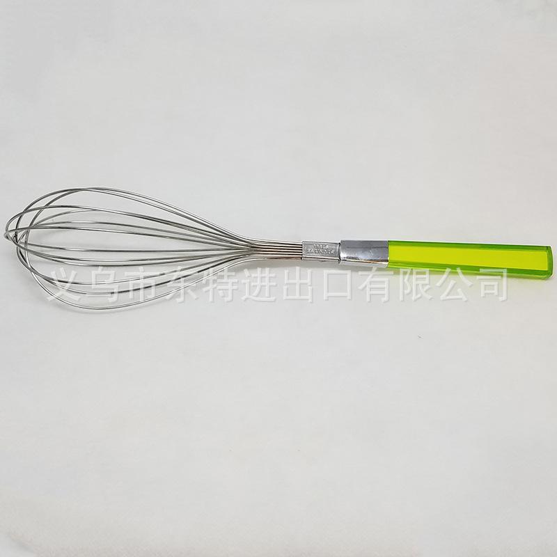 Factory direct sales of stainless steel non-magnetic egg beater, manual household baking tool, plastic handle Specification image