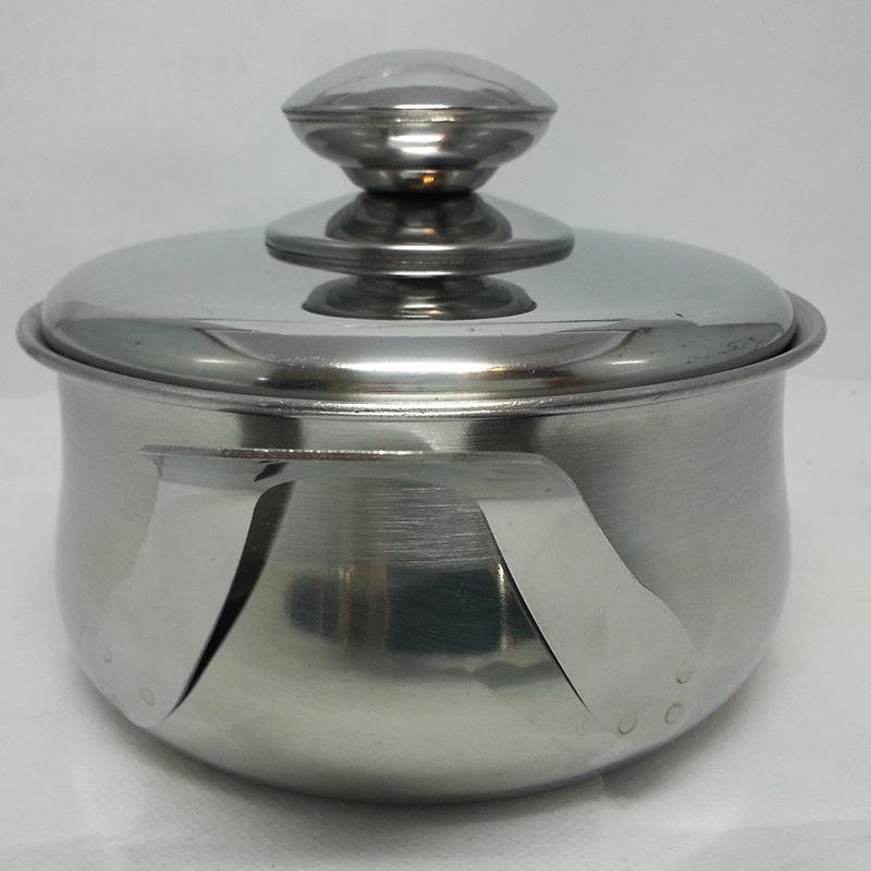 Factory direct sales of flat ear pot, four-piece set, stainless steel household multi-purpose soup pot, all-steel lid stewing pot Specification image