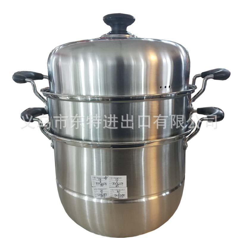Factory direct sales of stainless steel steamer with combined lid and bottom, double-ear, multi-purpose household steamer drawer Specification image