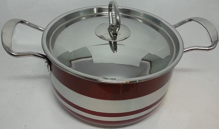 Factory direct sales of stainless steel color eight-piece set, all-steel lid pot, household soup pot, stewing pot, high-end gift pot Specification image