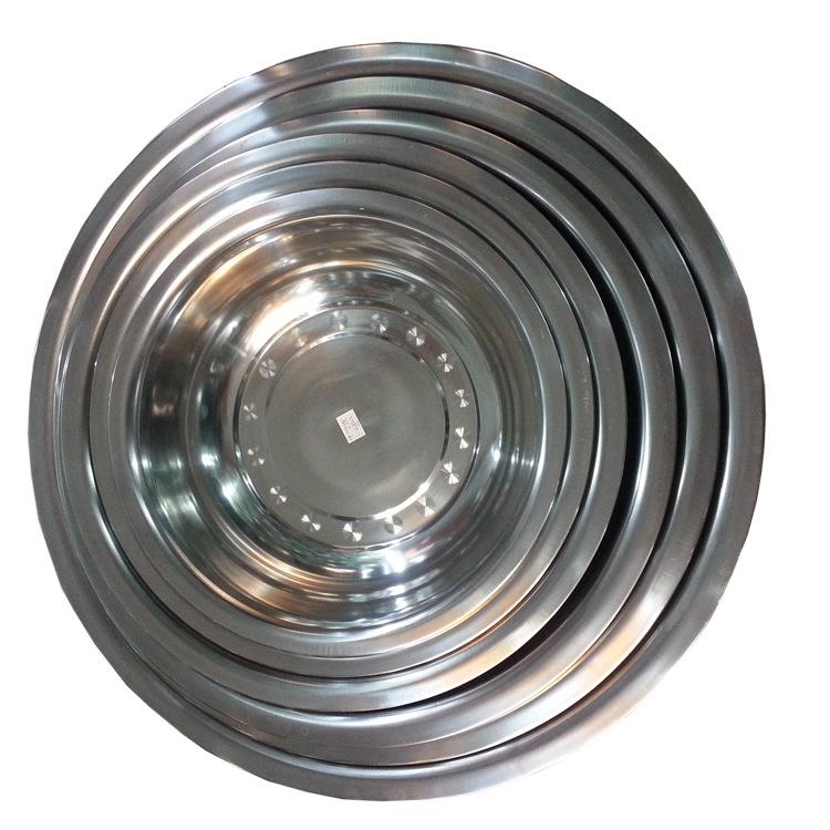Factory direct sales of stainless steel washbasins for ten yuan. Wholesale supplies from supermarkets, street stalls and night markets. Household vegetable washbasins and laundry basins details Picture