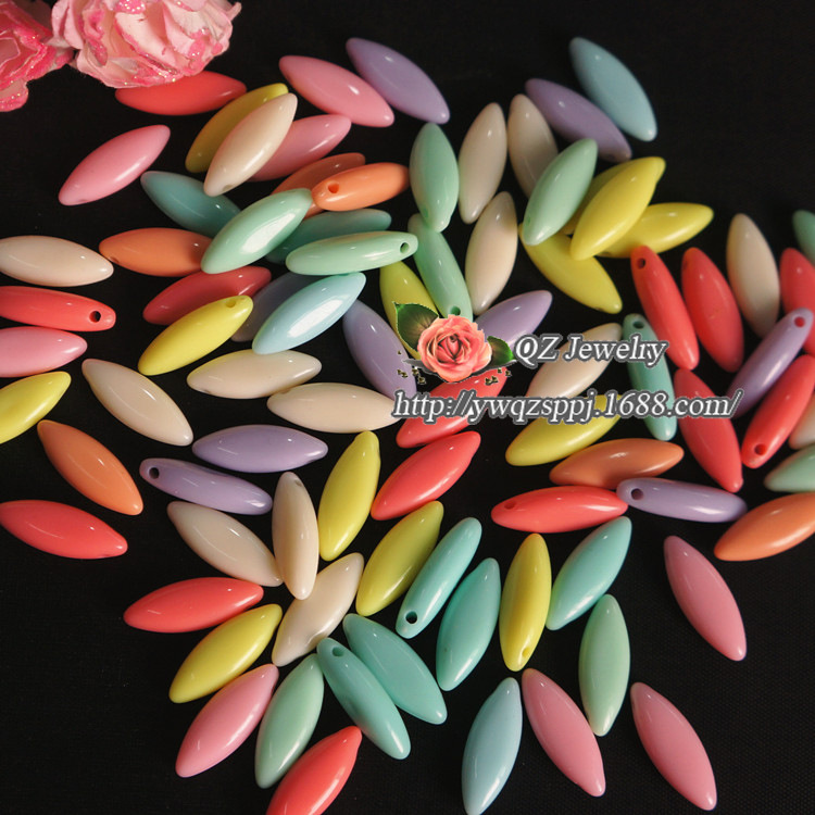 Factory direct sales 8*22 diy children's educational beading accessories Spring color series long needle beads hanging hole beads