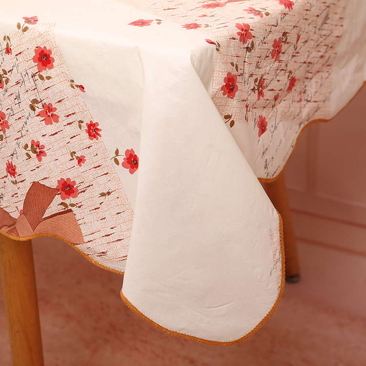 PVC waterproof no-wash wavy edge cotton table cloth pastoral style square round table cloth tea table mat manufacturers direct sales Application Scenario
