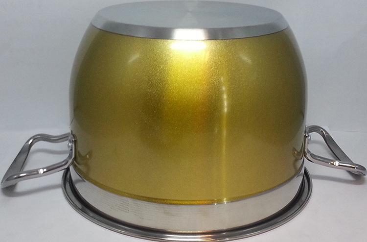 Direct-sale stainless steel soup pot, Korean-style colorful high soup pot, household multi-functional stewing pot, gift pot Specification image