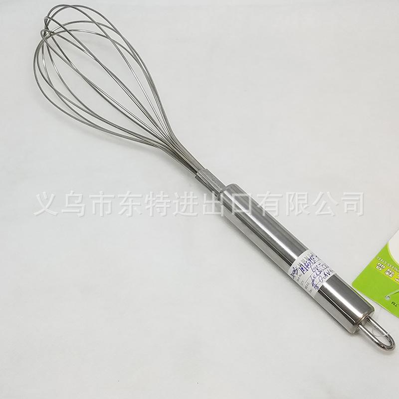Factory direct sales of stainless steel egg beaters, steel-handled household baking supplies, manual egg beaters Specification image