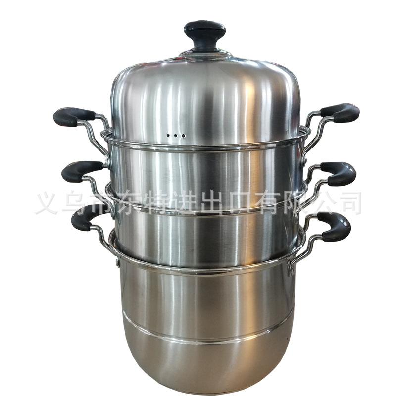 Factory direct sales of stainless steel steamer with combined lid and bottom, double-ear, multi-purpose household steamer drawer details Picture