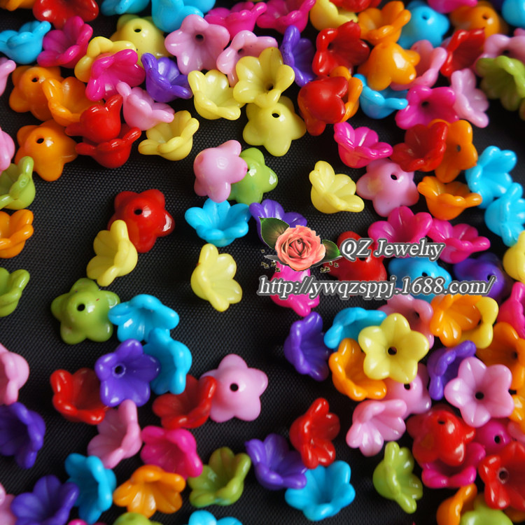 Solid color acrylic small flower holders, plastic flower hair clips, headwear accessories, diy handcrafted ornaments, pearl-proof flower holders wholesale details Picture